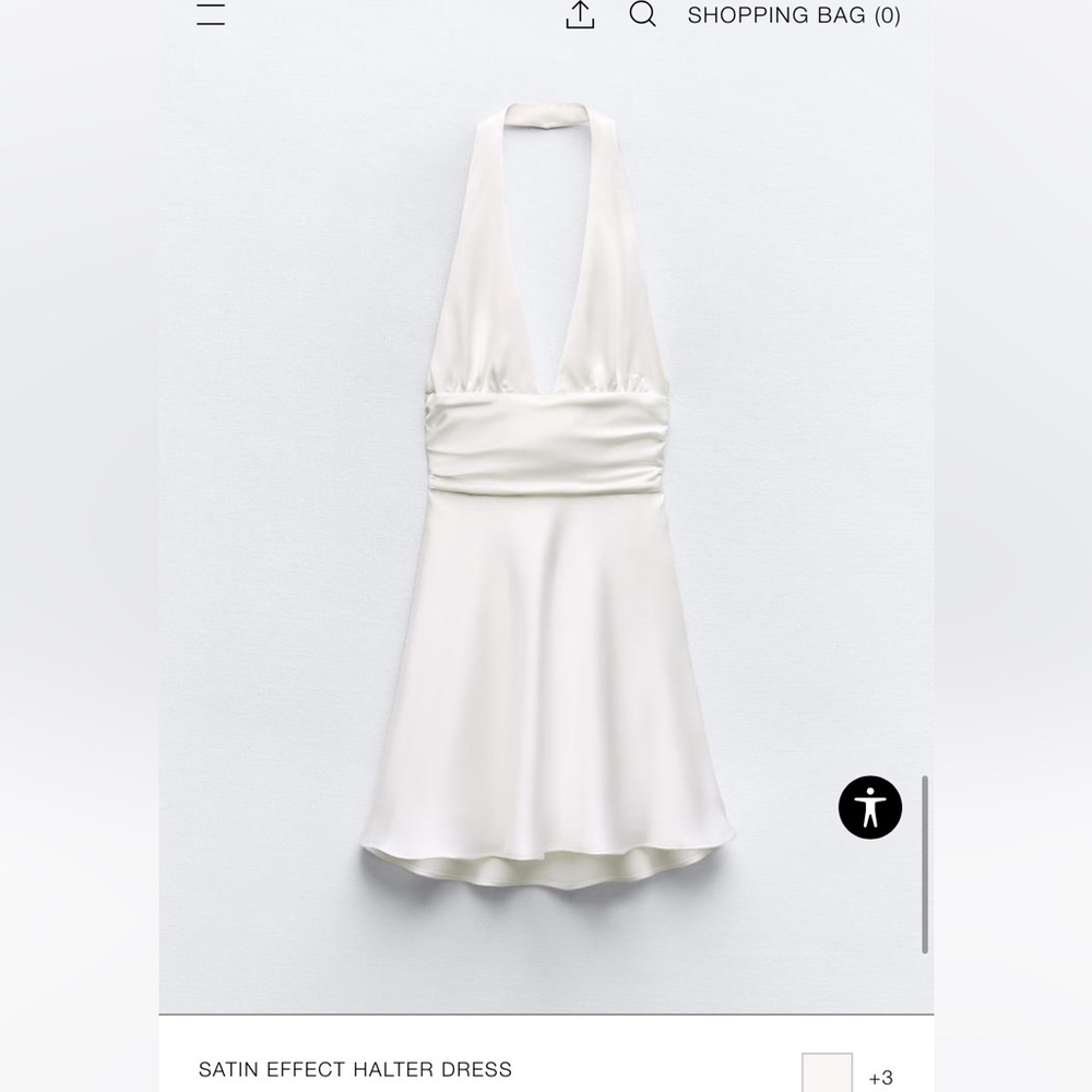 Zara white satin mini dress